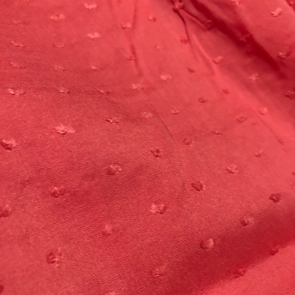 Women’s midi dress coral color crochet details - Picture 7 of 8